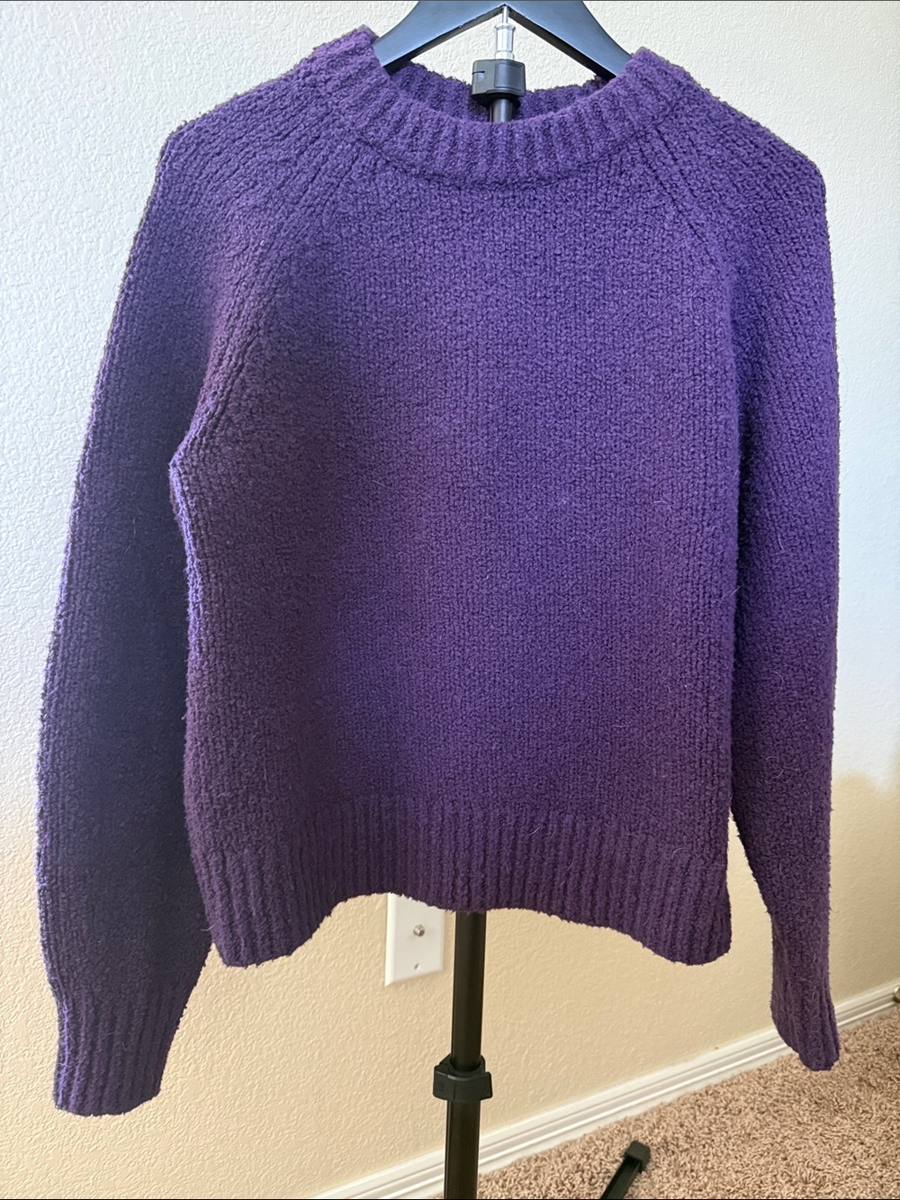 Banana Republic Purple Women's Merino blend Crewneck Sweater